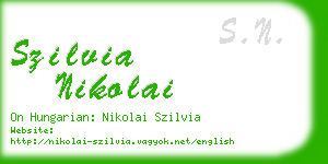 szilvia nikolai business card